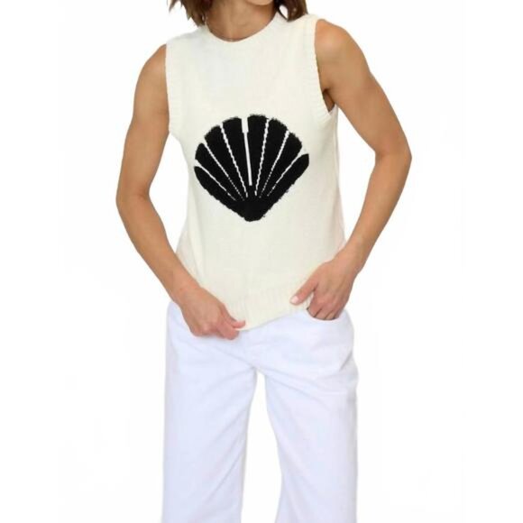 NWT -  CENTRAL PARK WEST Evie Shell Tank in Ivory, Size XS - Picture 2 of 7